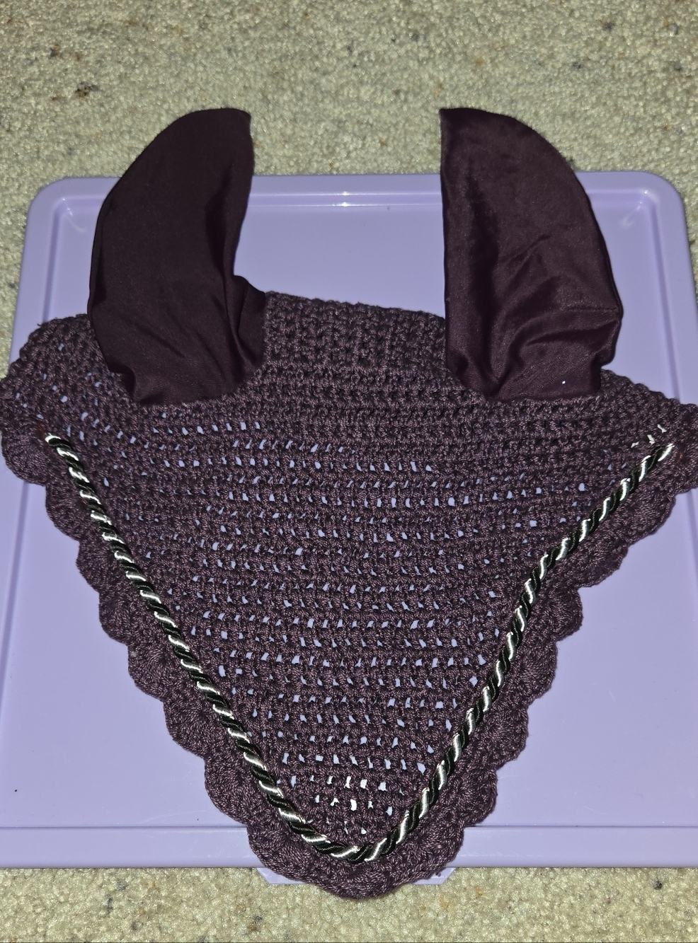 Dark Purple Ear Bonnet